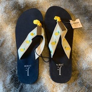 J Crew Lemon Flip Flops